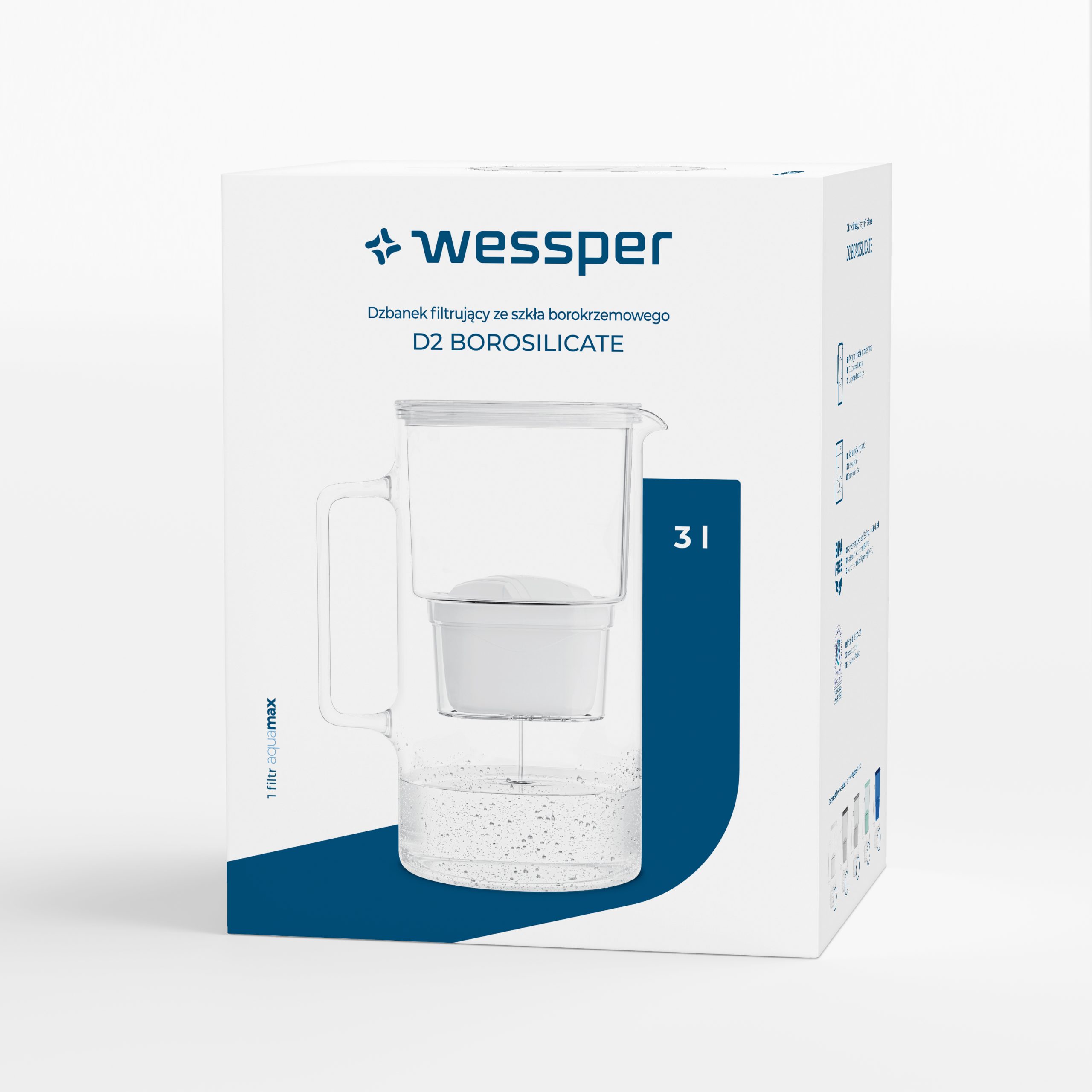 Dzbanek filtrujący Wessper D2 Borosilicate futureflow