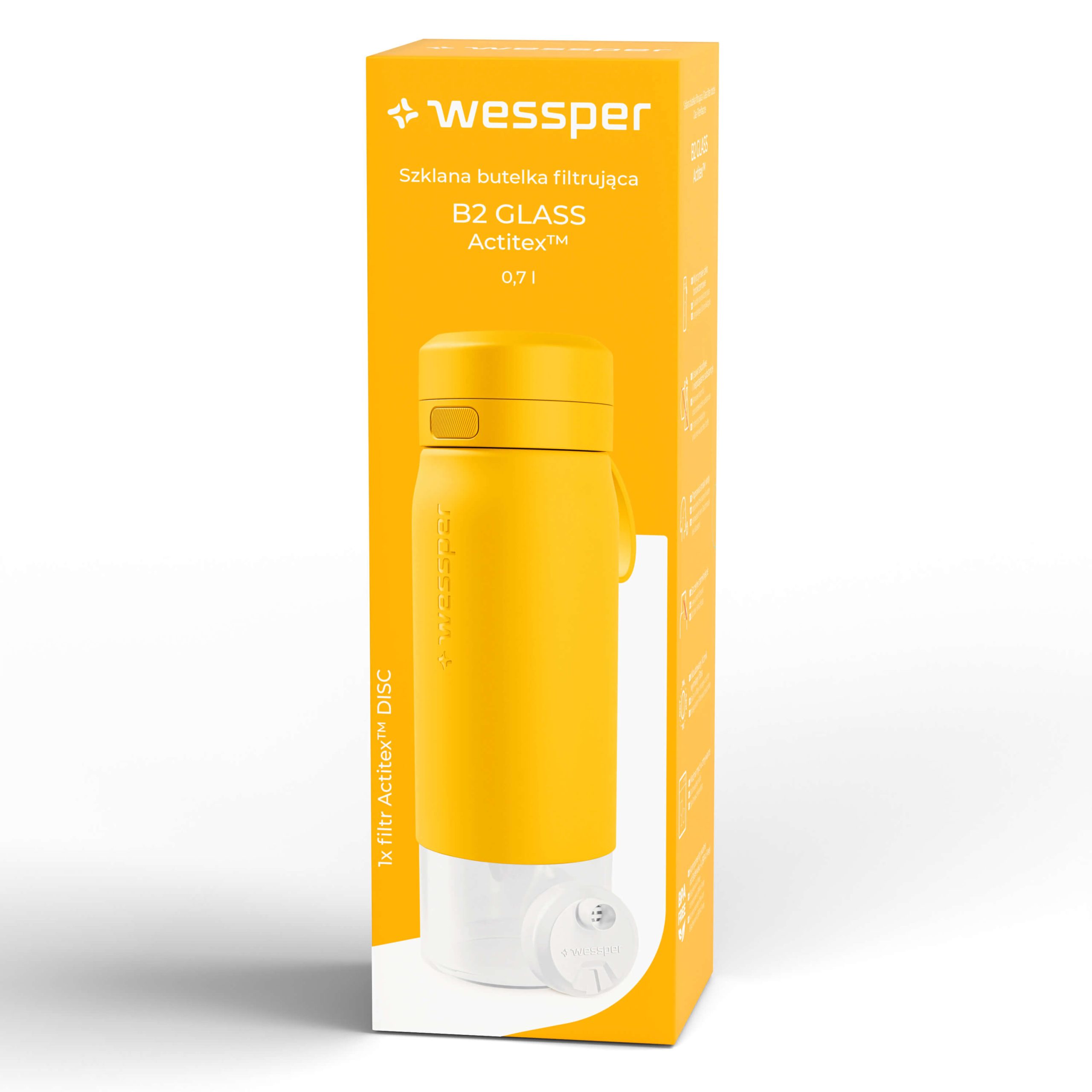 Butelka filtrująca Wessper B2 GLASS Actitex™ 700 ml