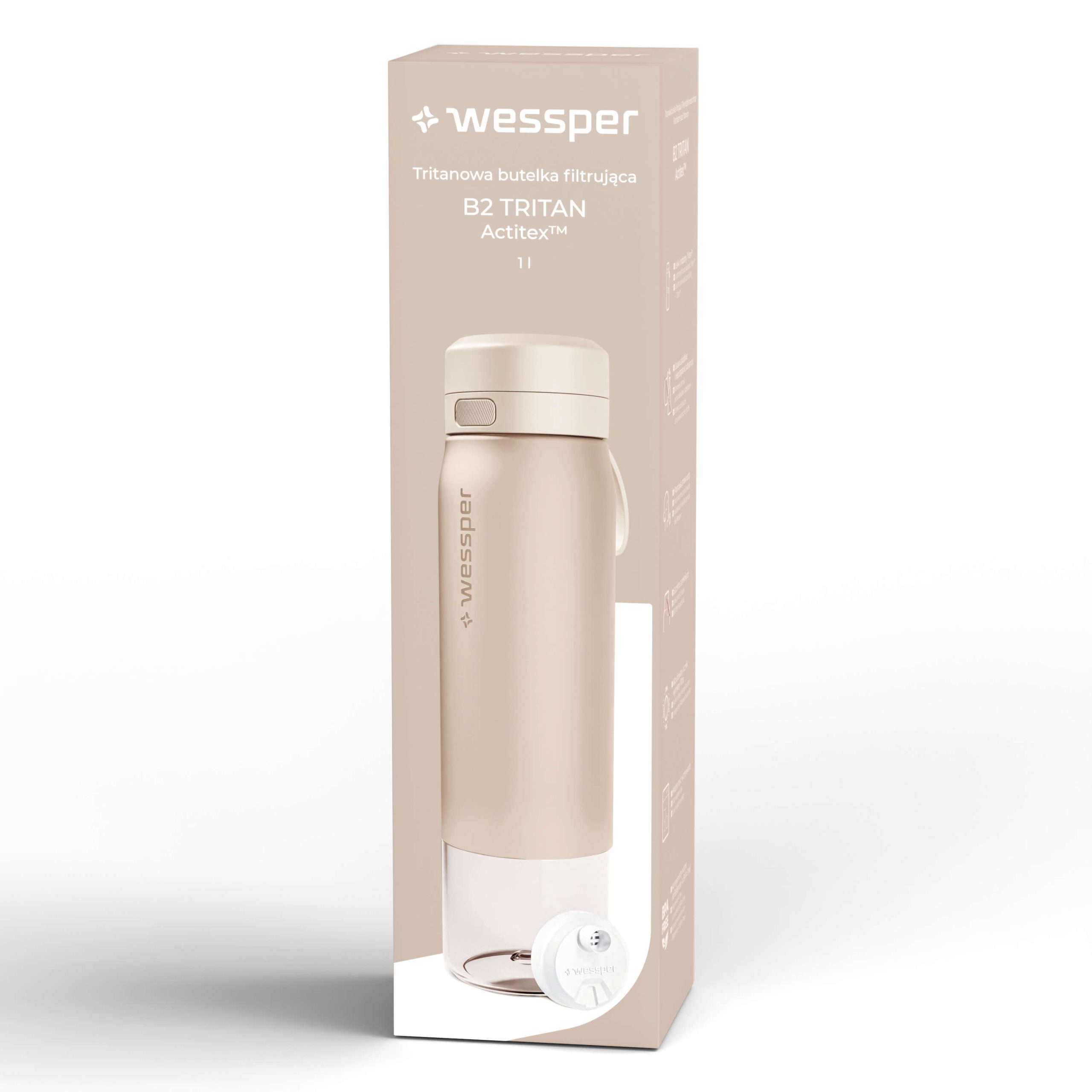 Butelka filtrująca Wessper B2 TRITAN™ Actitex™ 1000 ml