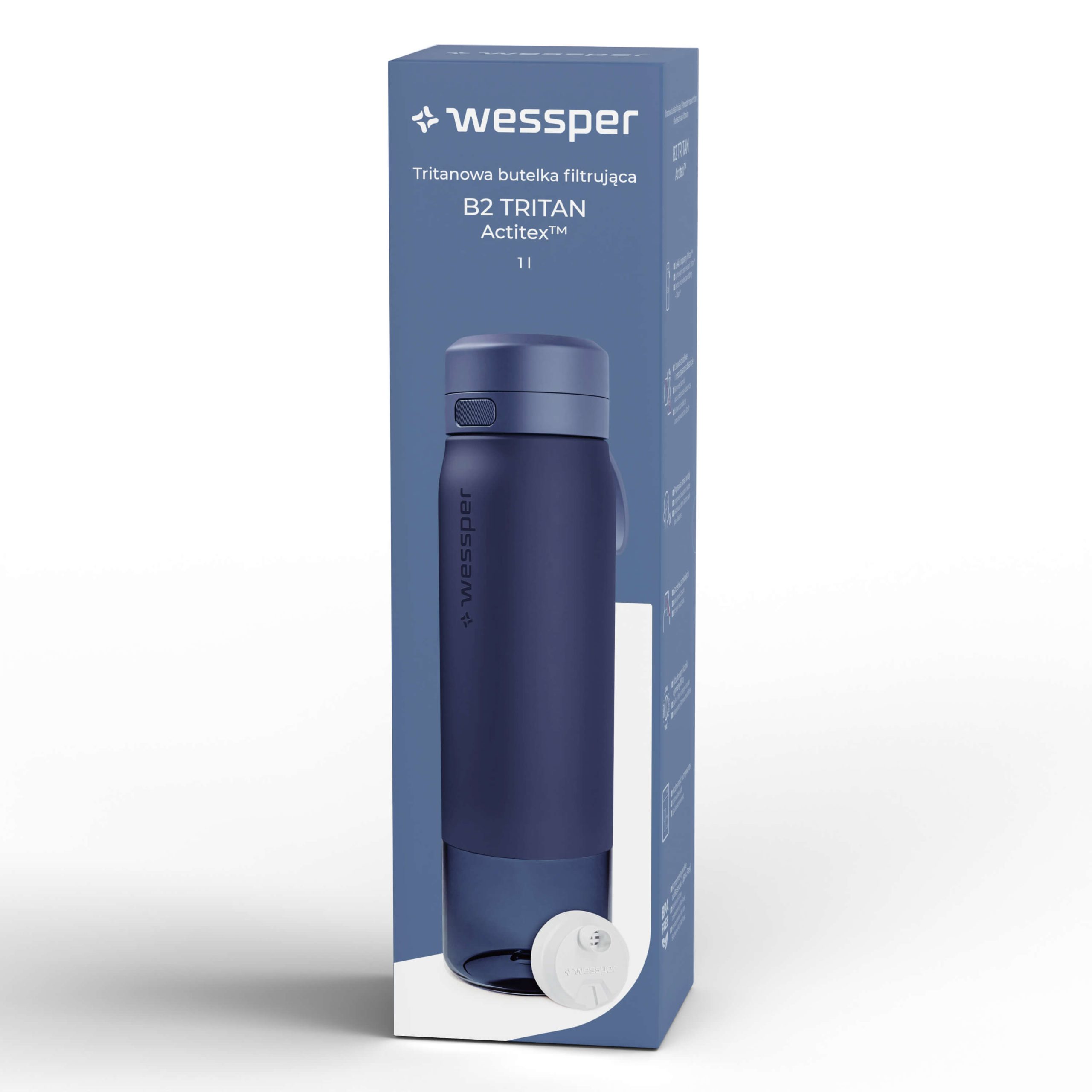 Butelka filtrująca Wessper B2 TRITAN™ Actitex™ 1000 ml