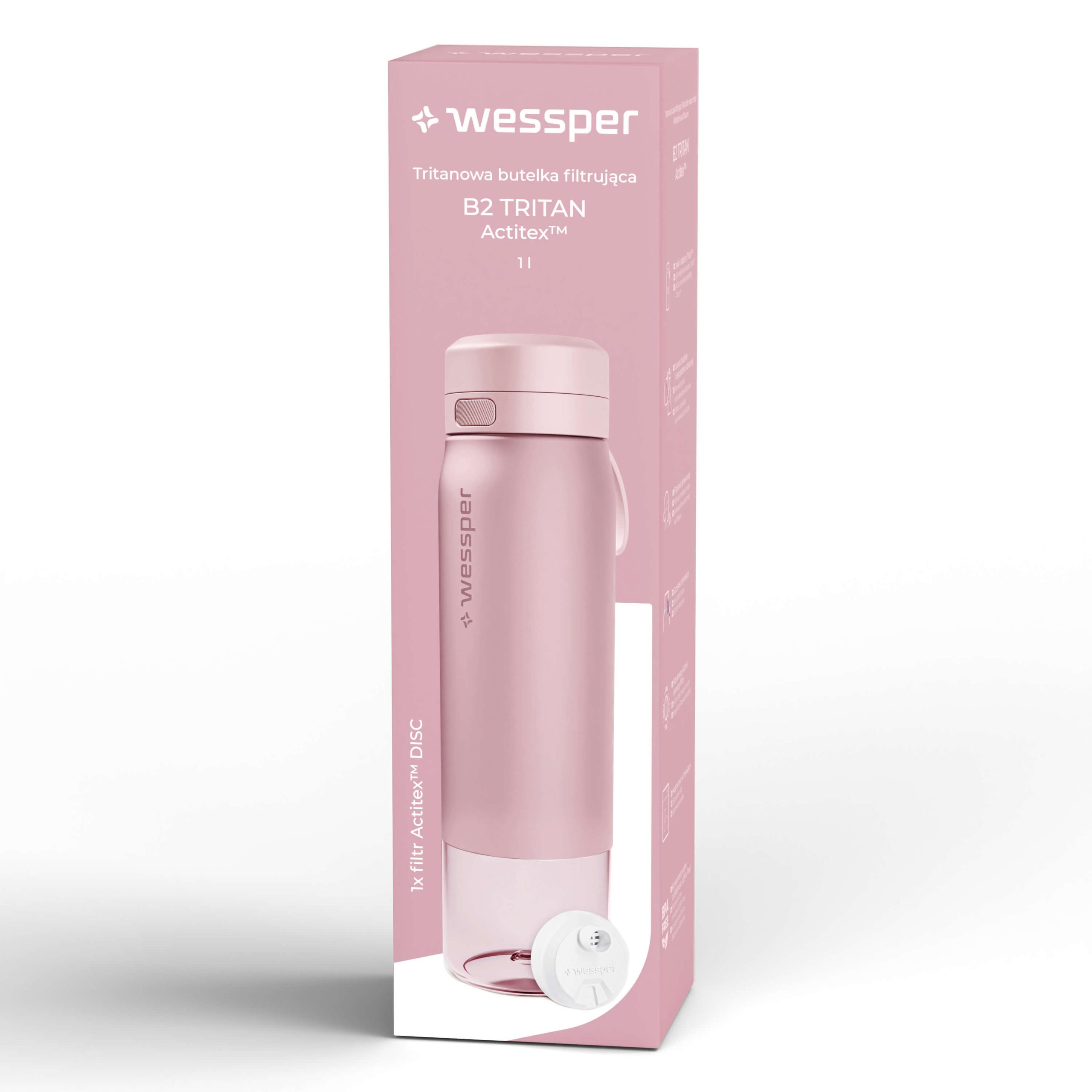 Butelka filtrująca Wessper B2 TRITAN™ Actitex™ 1000 ml