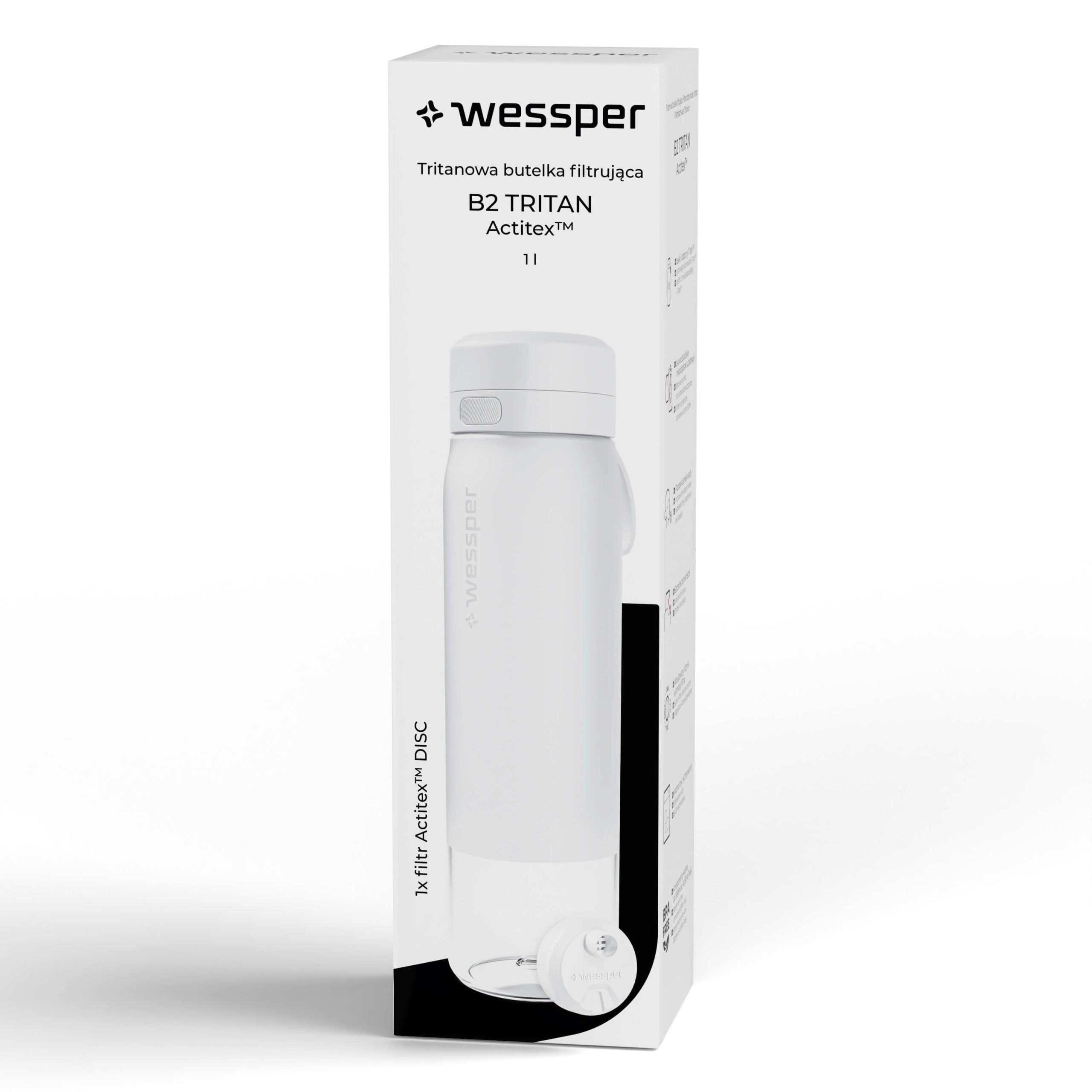 Butelka filtrująca Wessper B2 TRITAN™ Actitex™ 1000 ml