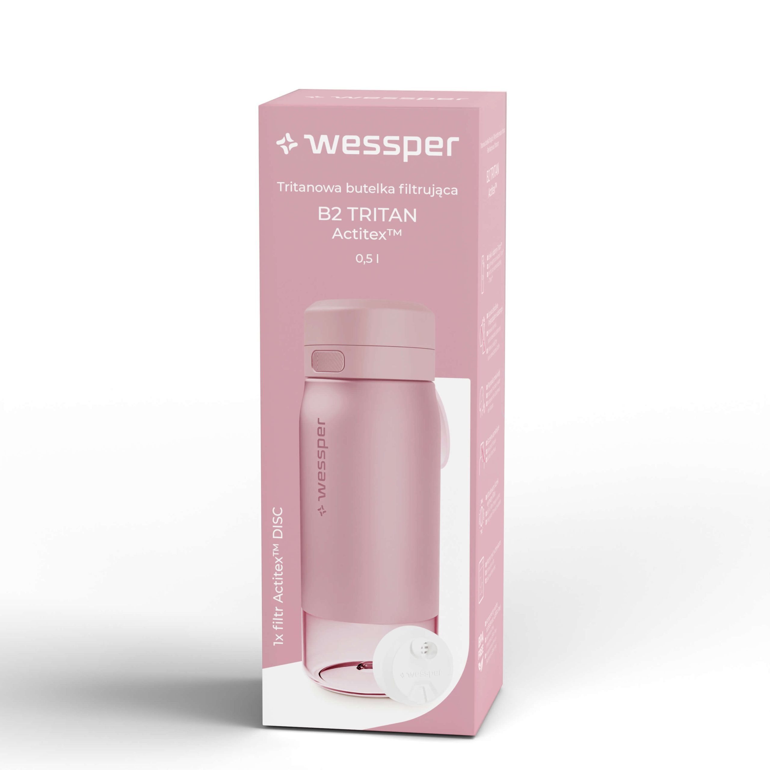 Butelka filtrująca Wessper B2 TRITAN™ Actitex™ 500 ml