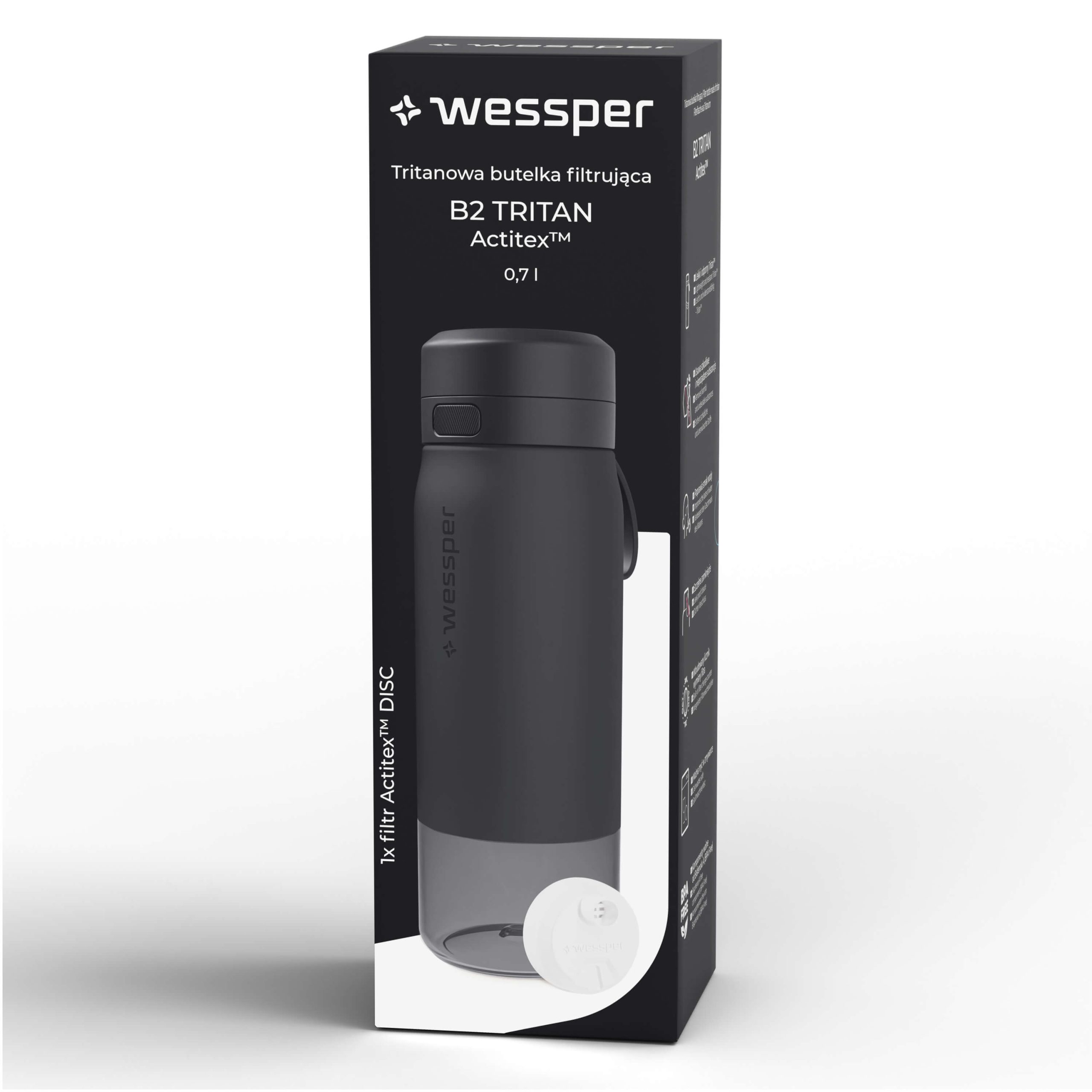 Butelka filtrująca Wessper B2 TRITAN™ Actitex™ 700 ml