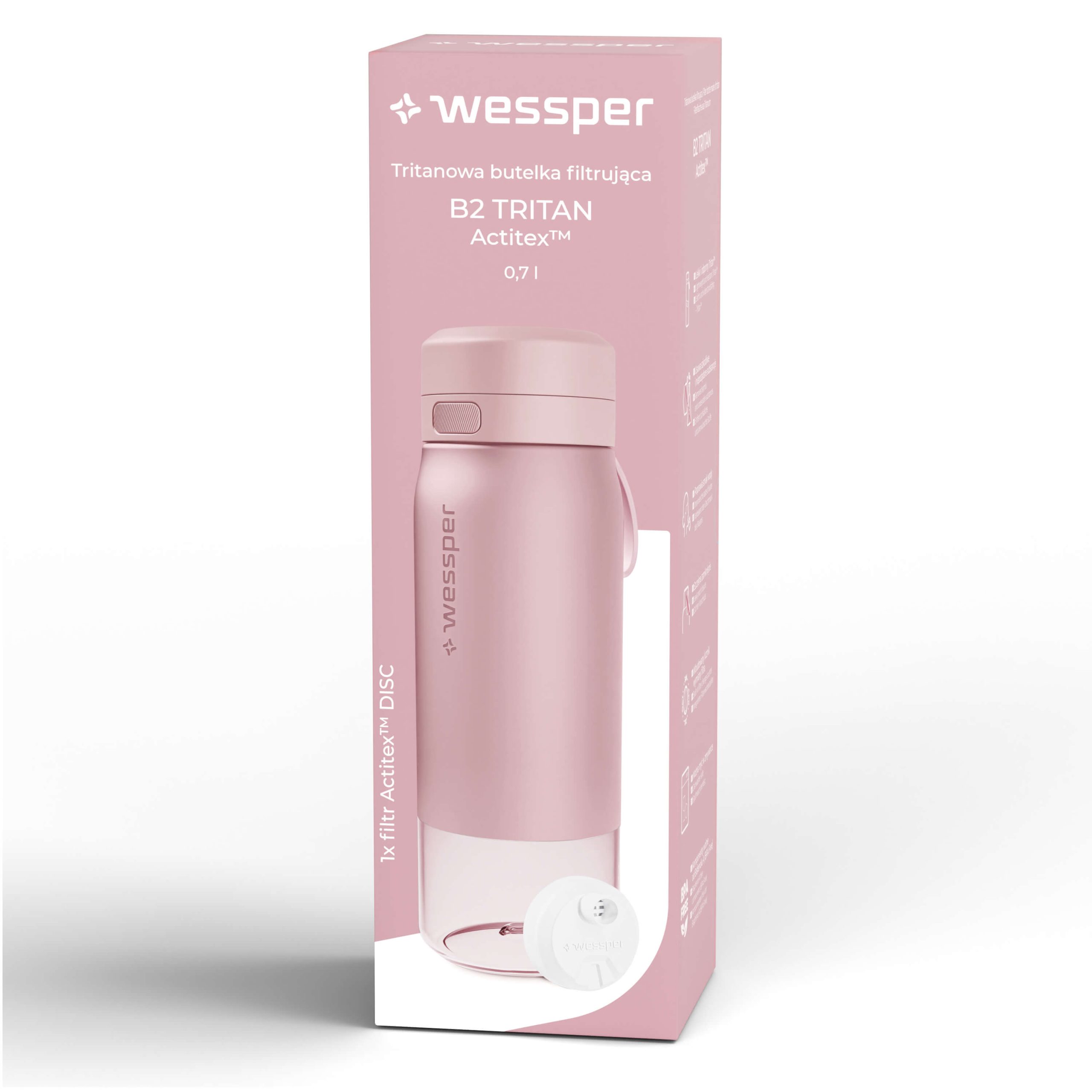Butelka filtrująca Wessper B2 TRITAN™ Actitex™ 700 ml