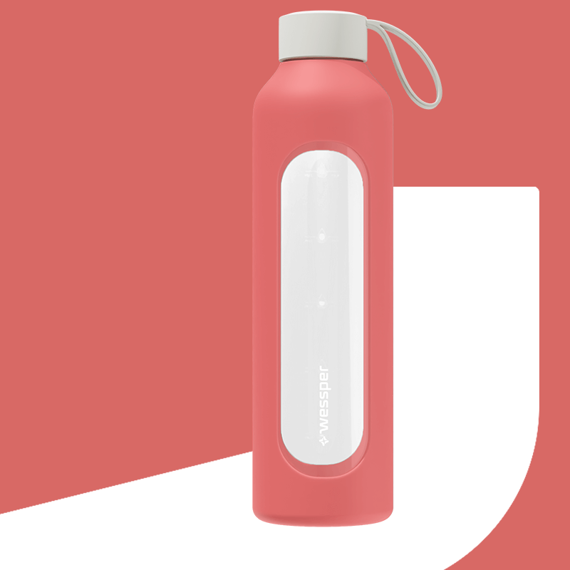 Butelka motywacyjna Wessper B1 BOROSILICATE Coral 1 L