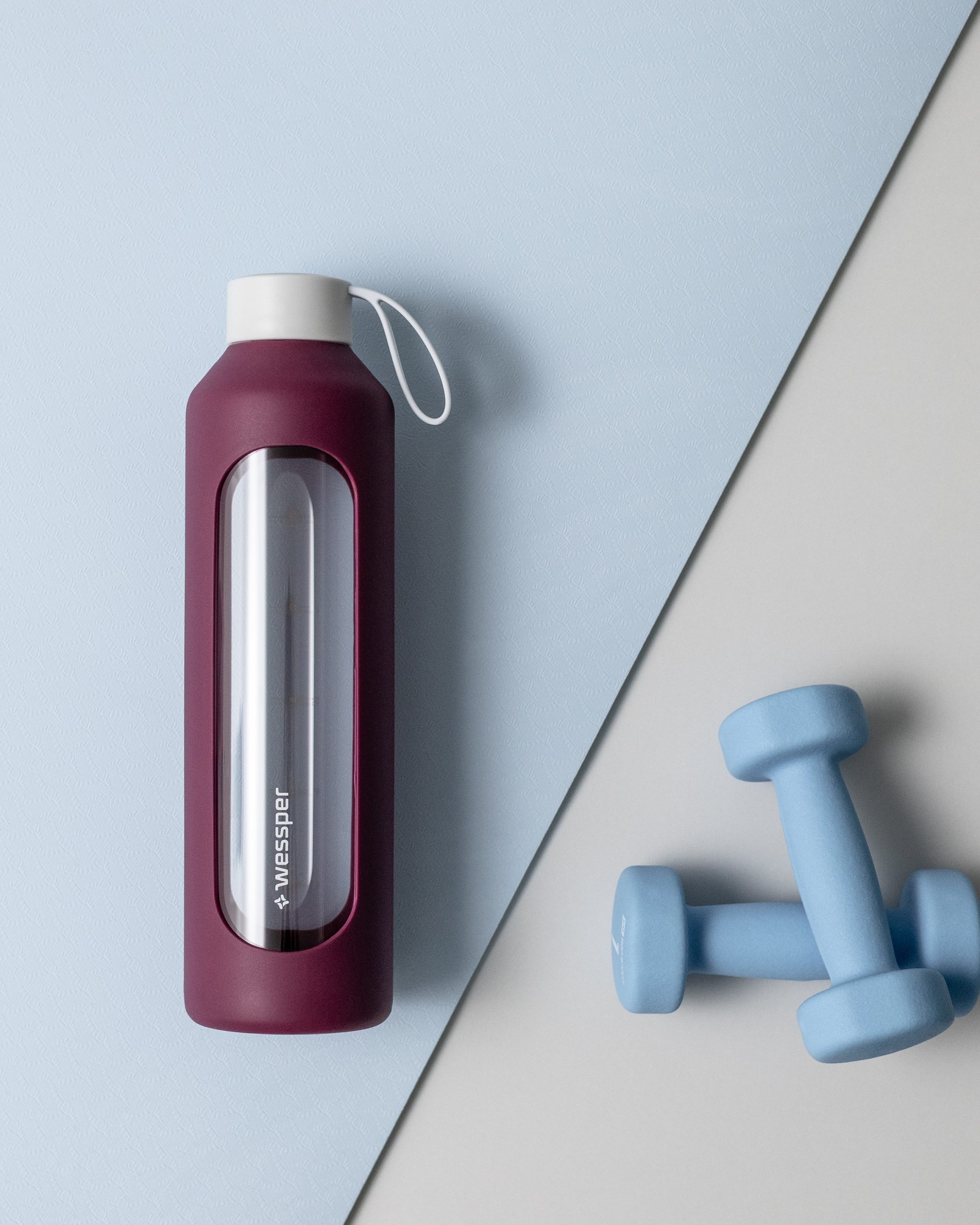 Butelka motywacyjna Wessper B1 BOROSILICATE Ruby 1 L