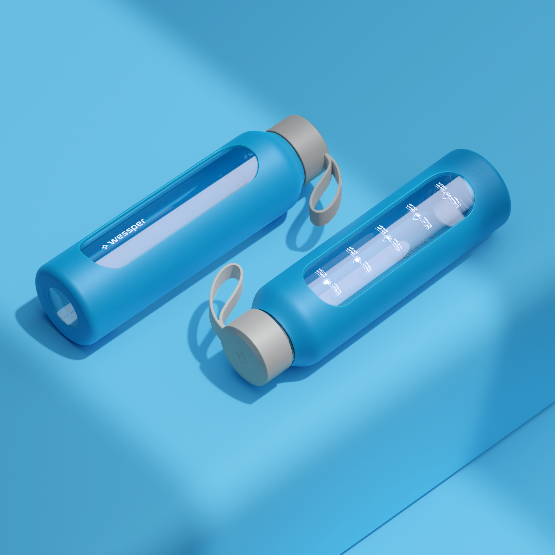 Butelka motywacyjna Wessper B1 BOROSILICATE Ocean 500 ml