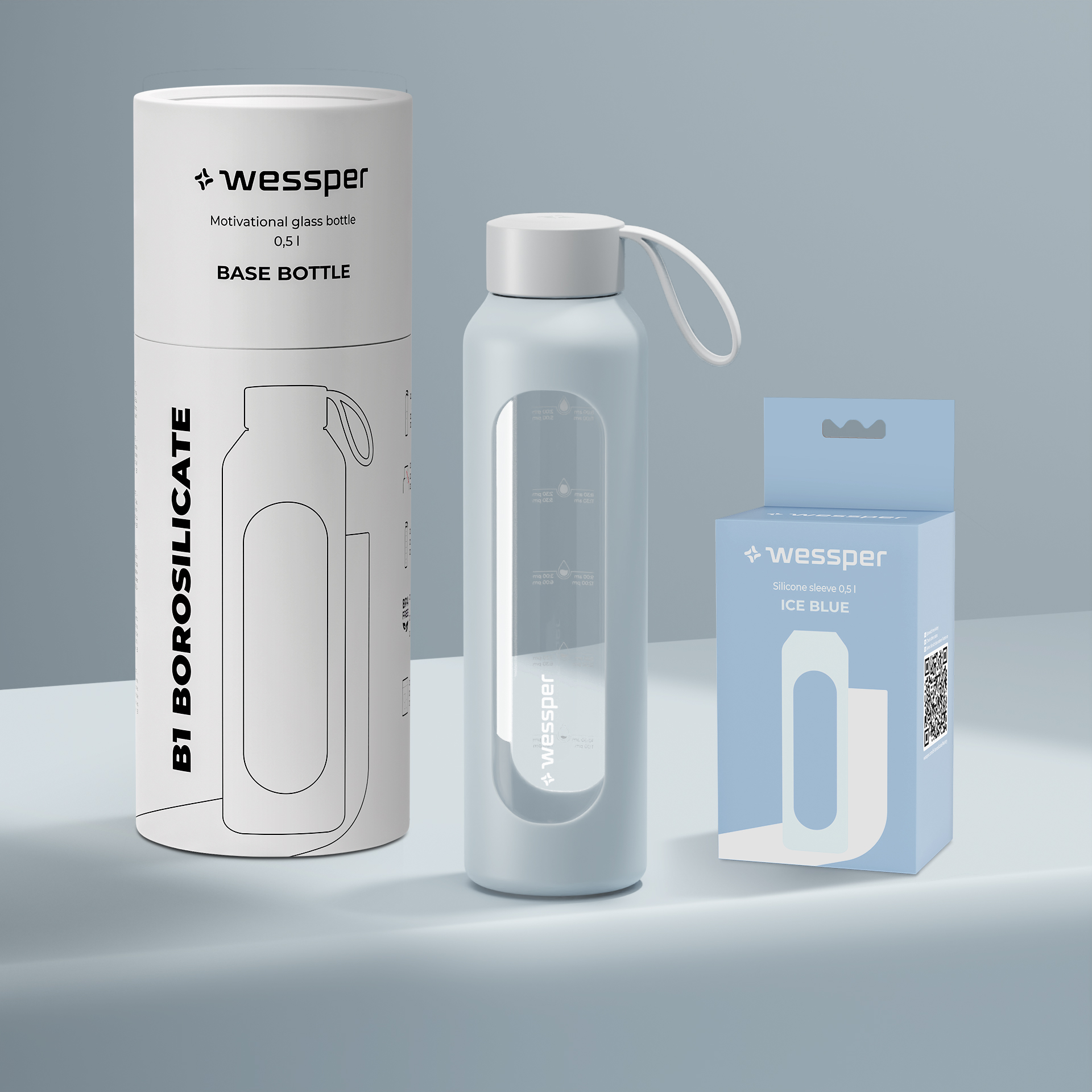 Butelka motywacyjna Wessper B1 BOROSILICATE Lavender 500 ml