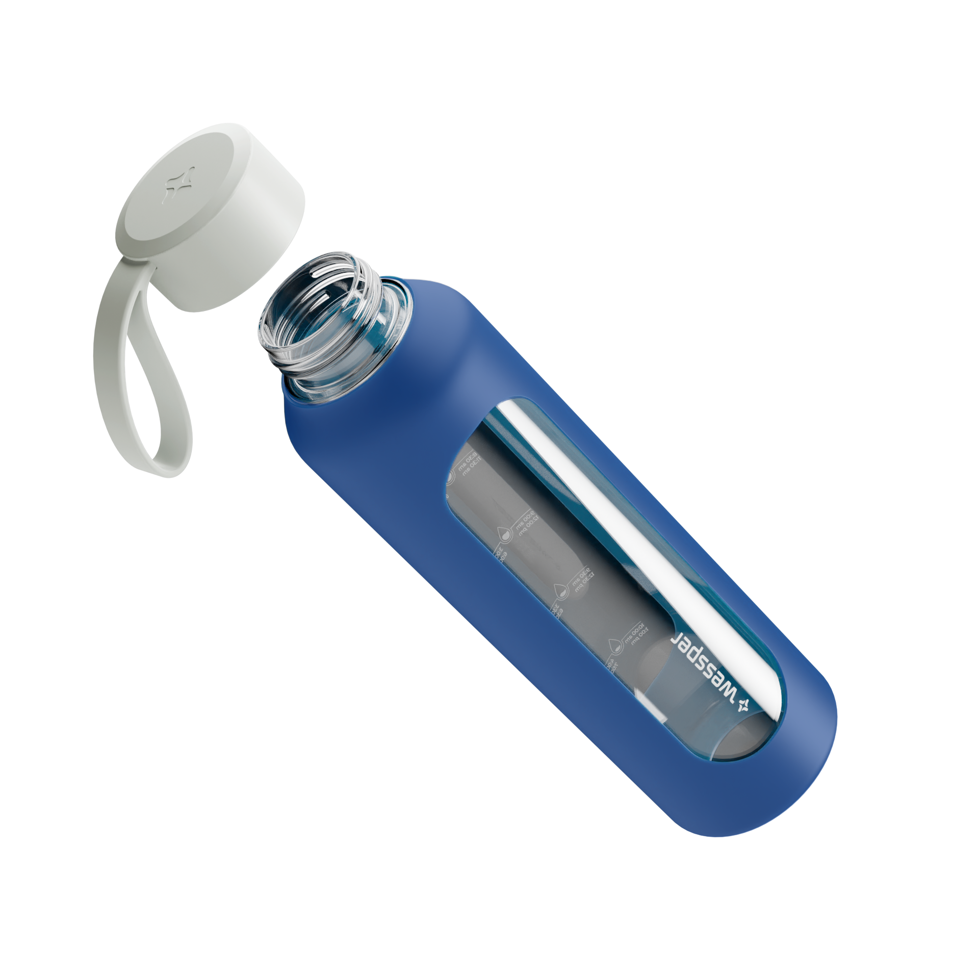 Butelka motywacyjna Wessper B1 BOROSILICATE Navy Blue 500 ml