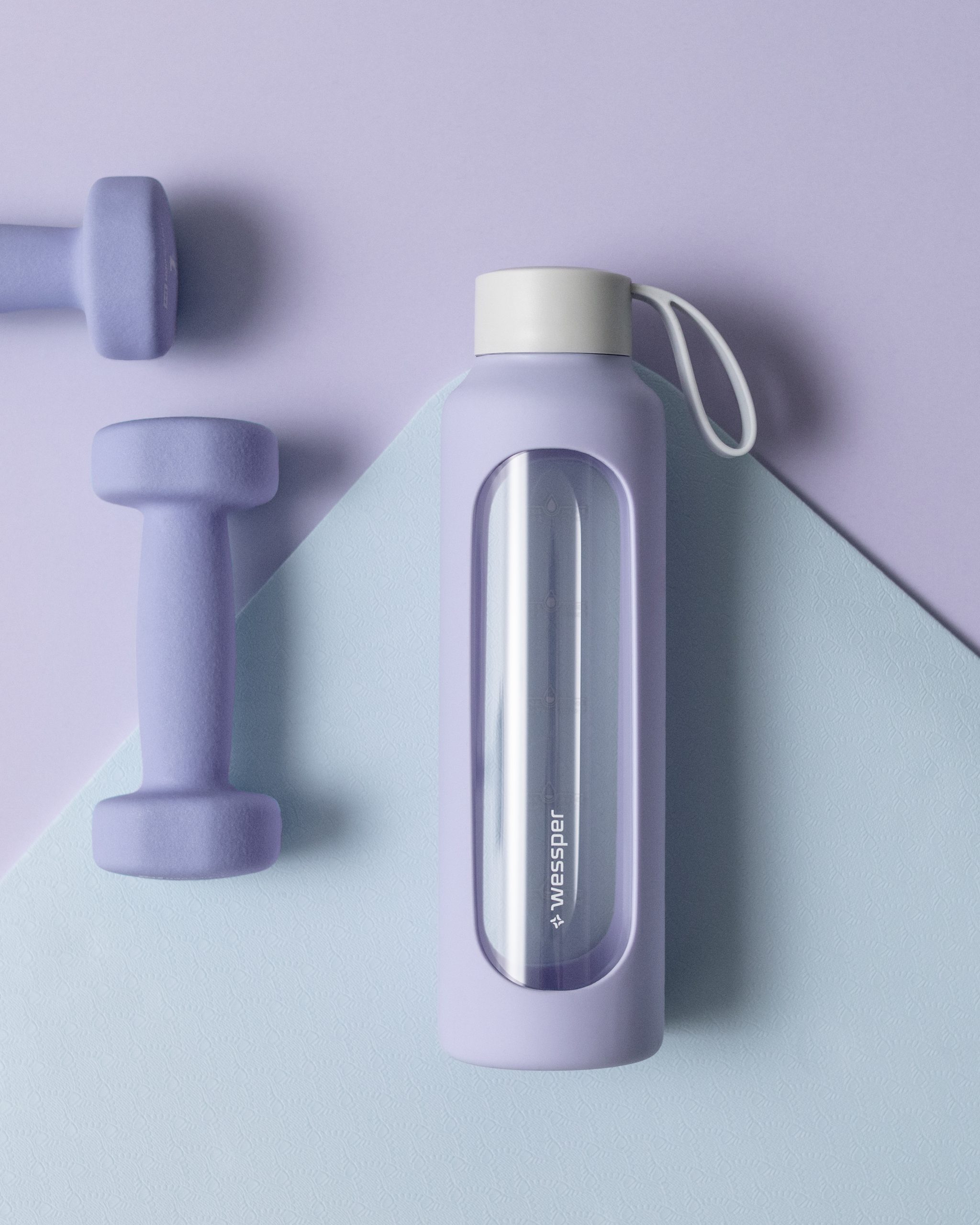 Butelka motywacyjna Wessper B1 BOROSILICATE Lavender 500 ml