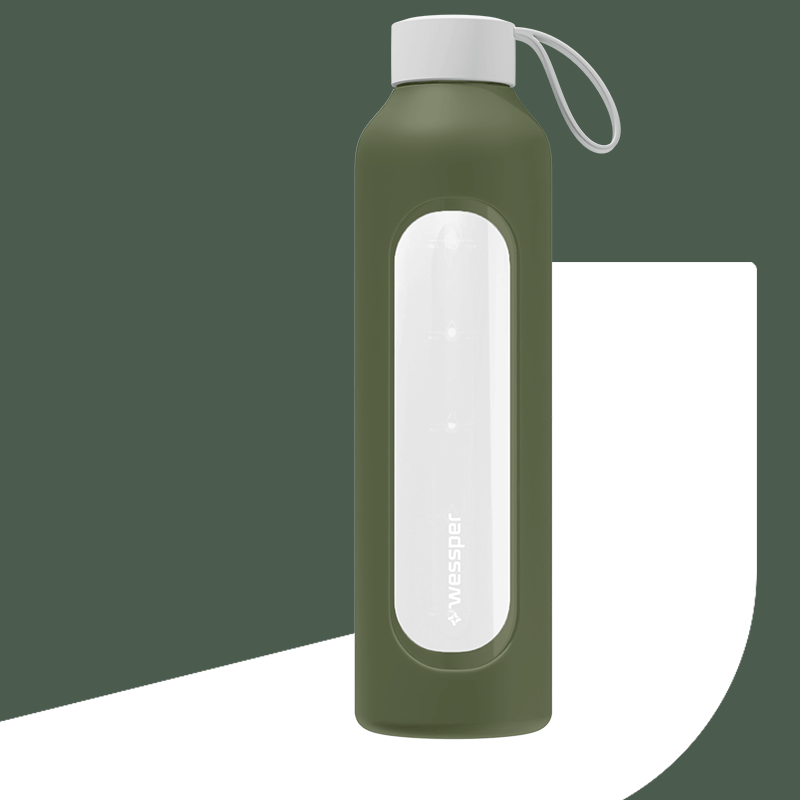Butelka motywacyjna Wessper B1 BOROSILICATE Olive 1 L