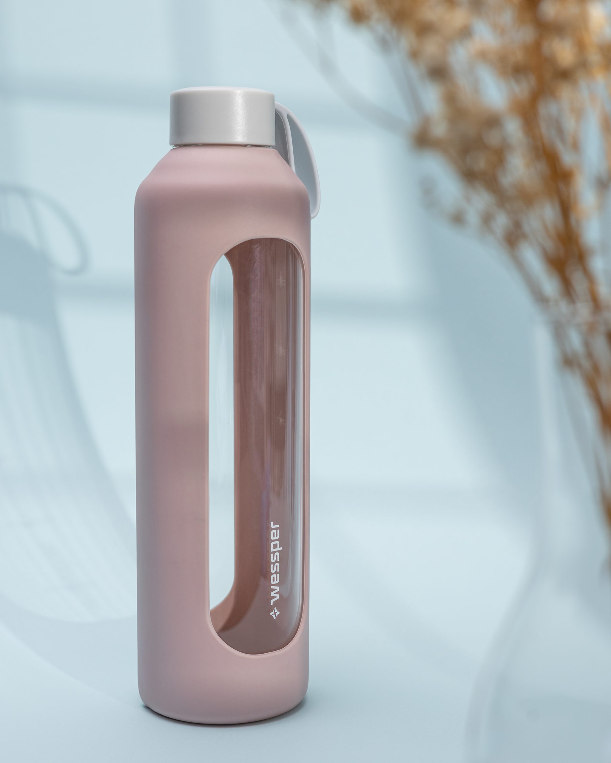 Butelka motywacyjna Wessper B1 BOROSILICATE Dusty Rose 1 L