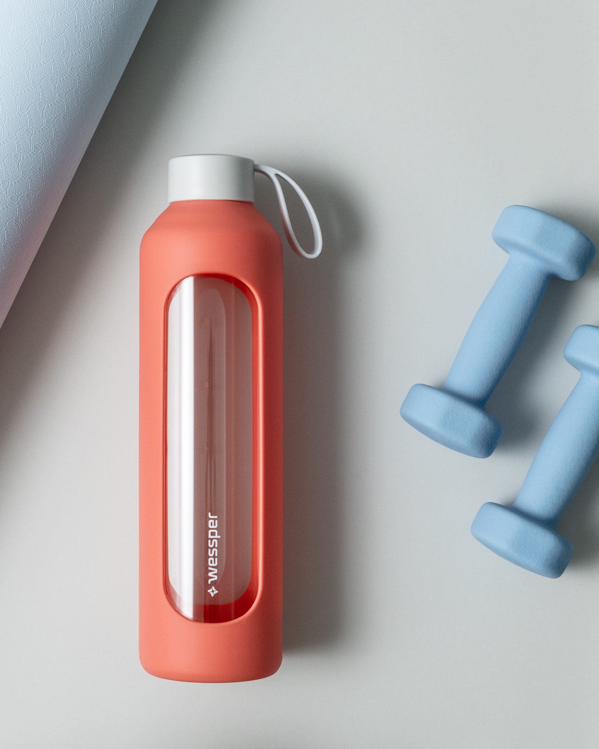 Butelka motywacyjna Wessper B1 BOROSILICATE Coral 1 L