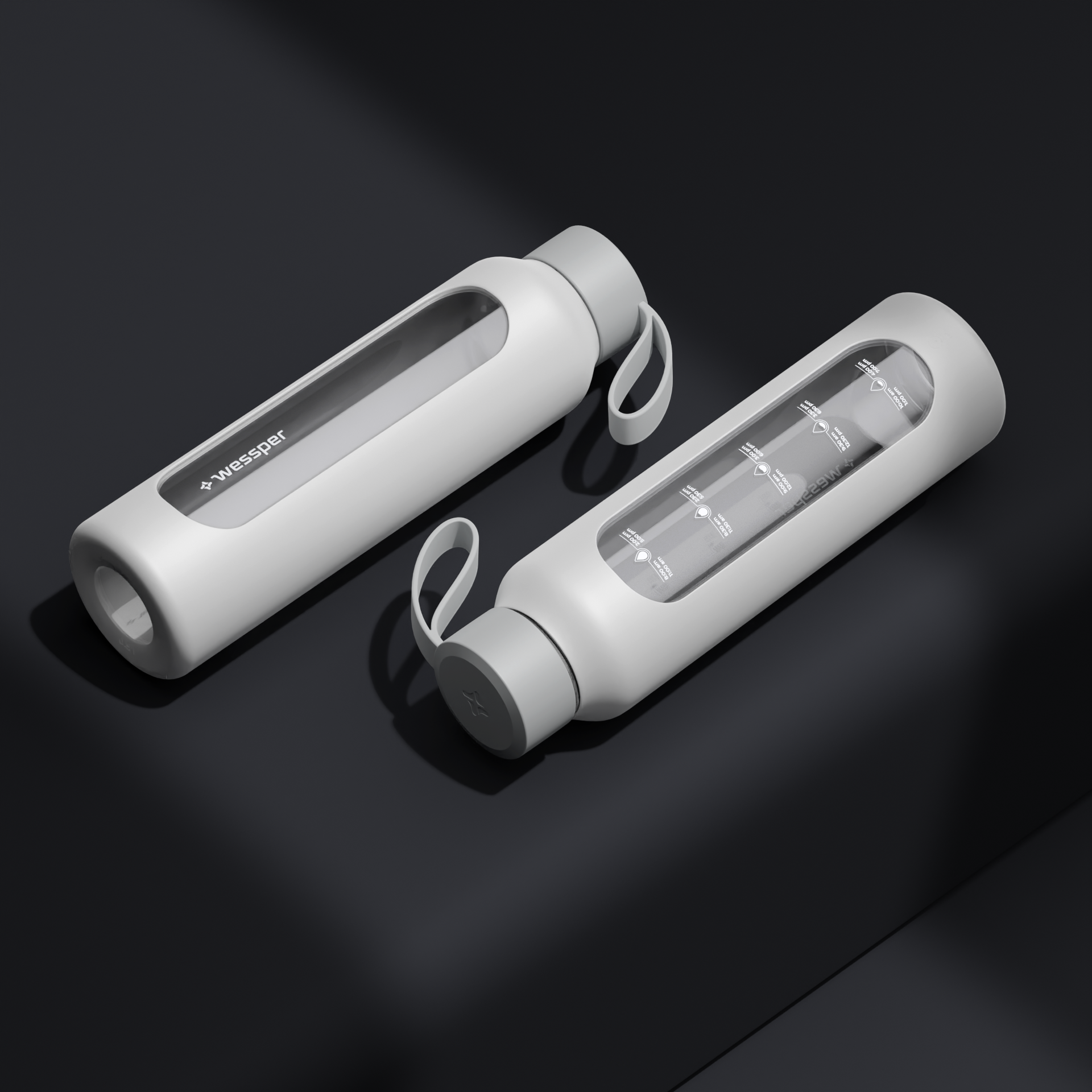 Butelka motywacyjna Wessper B1 BOROSILICATE Biała 500 ml