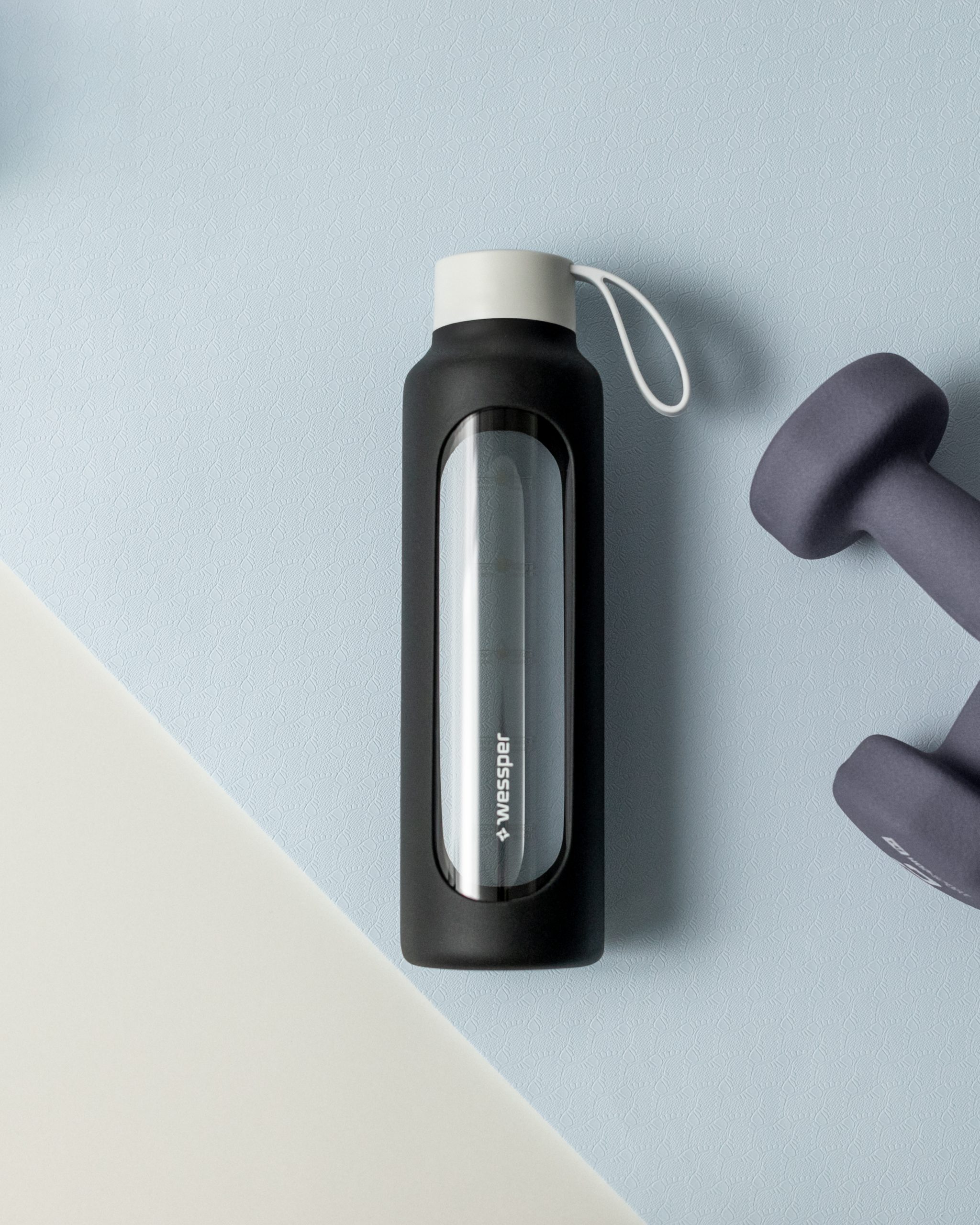 Butelka motywacyjna Wessper B1 BOROSILICATE Black 500 ml