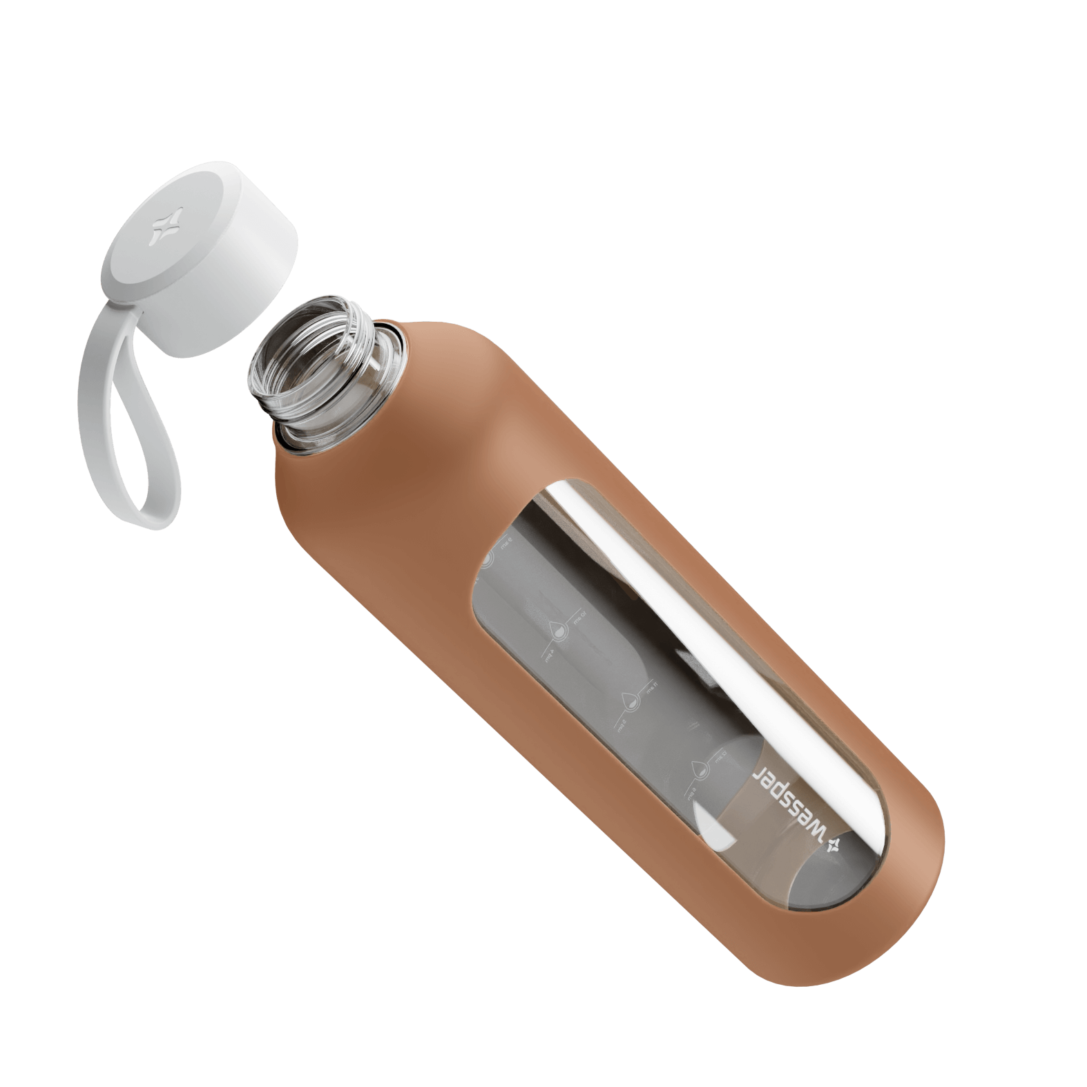 Butelka motywacyjna Wessper B1 BOROSILICATE Mokka 1 L