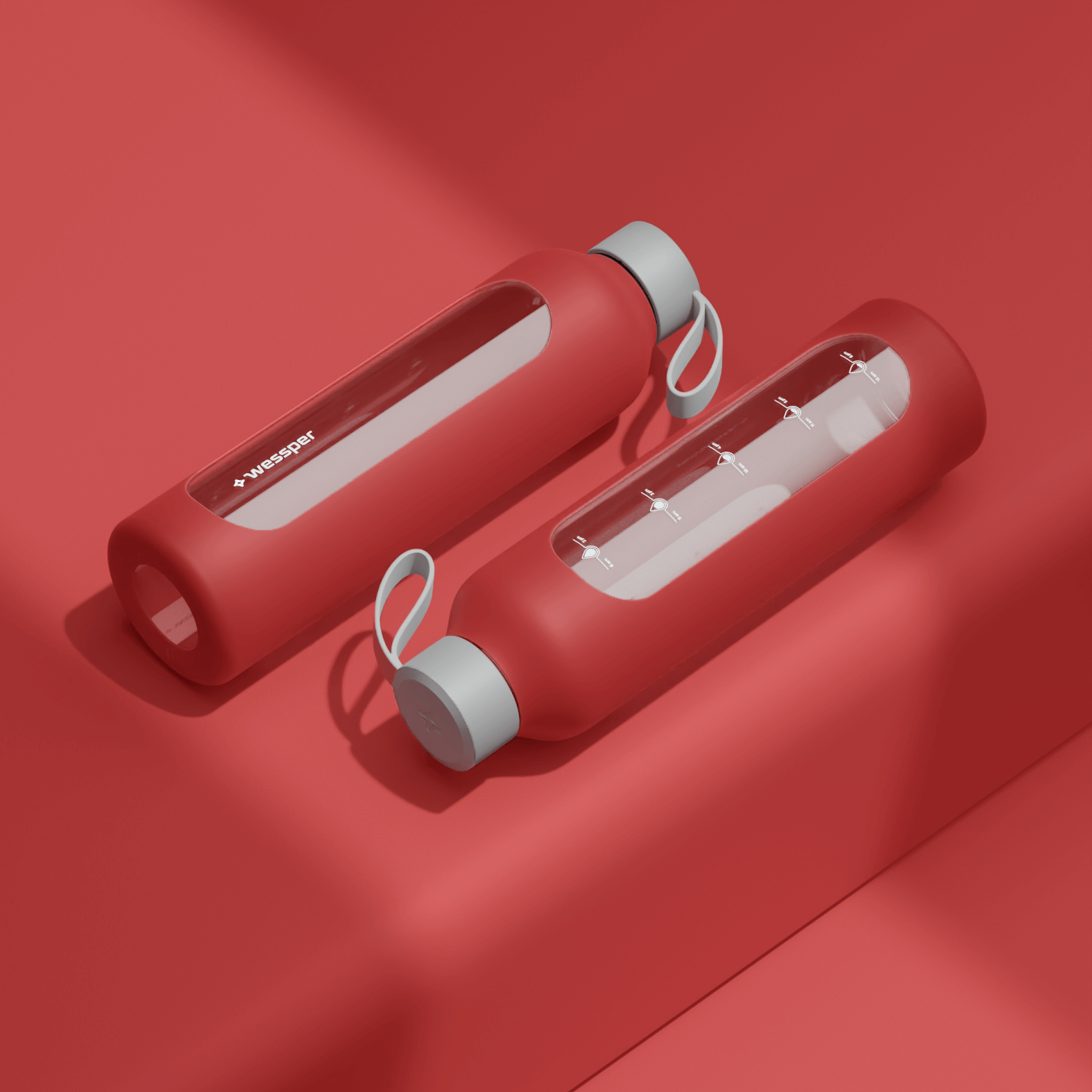 Butelka motywacyjna Wessper B1 BOROSILICATE Coral 1 L