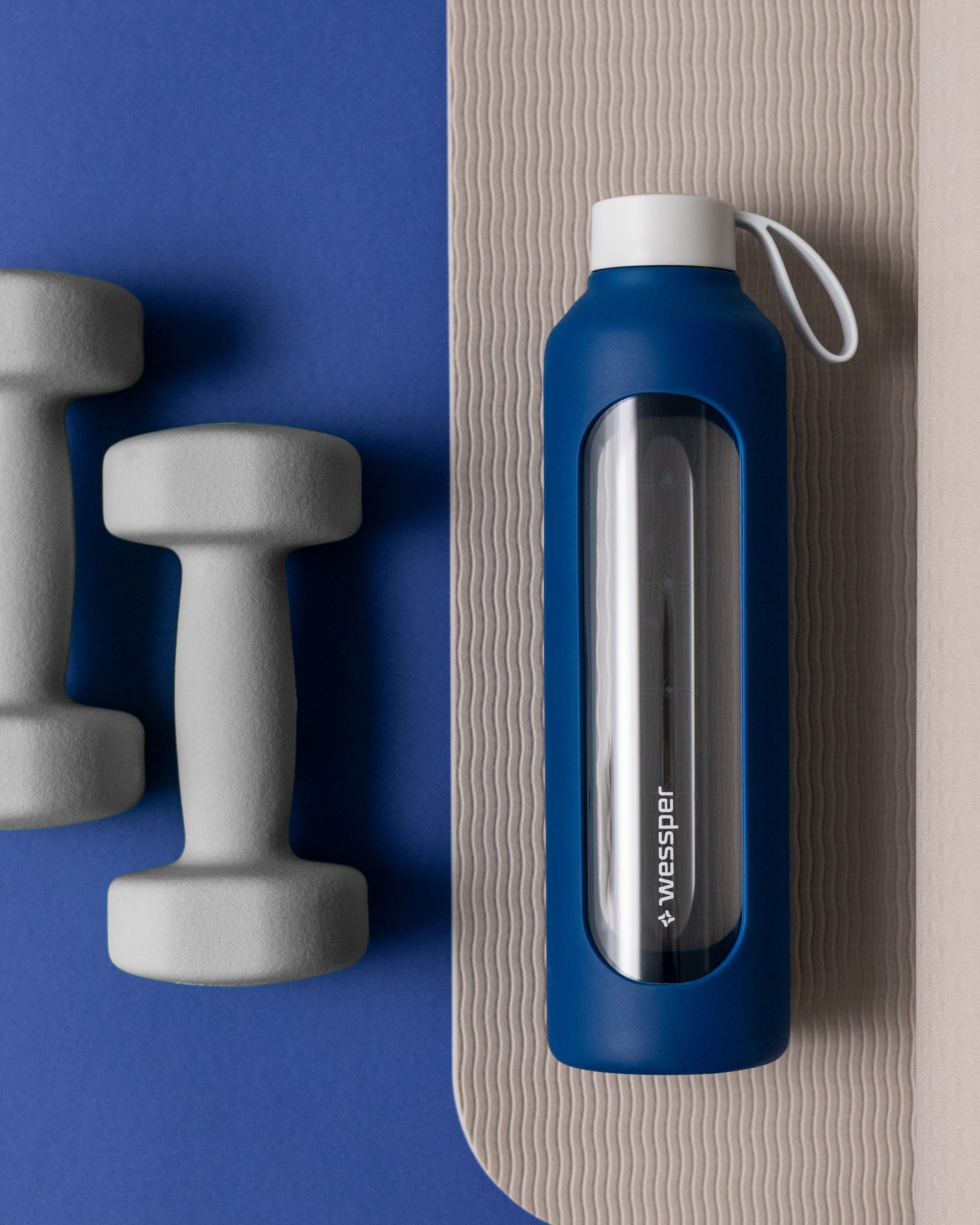 Butelka motywacyjna Wessper B1 BOROSILICATE Olive 1 L