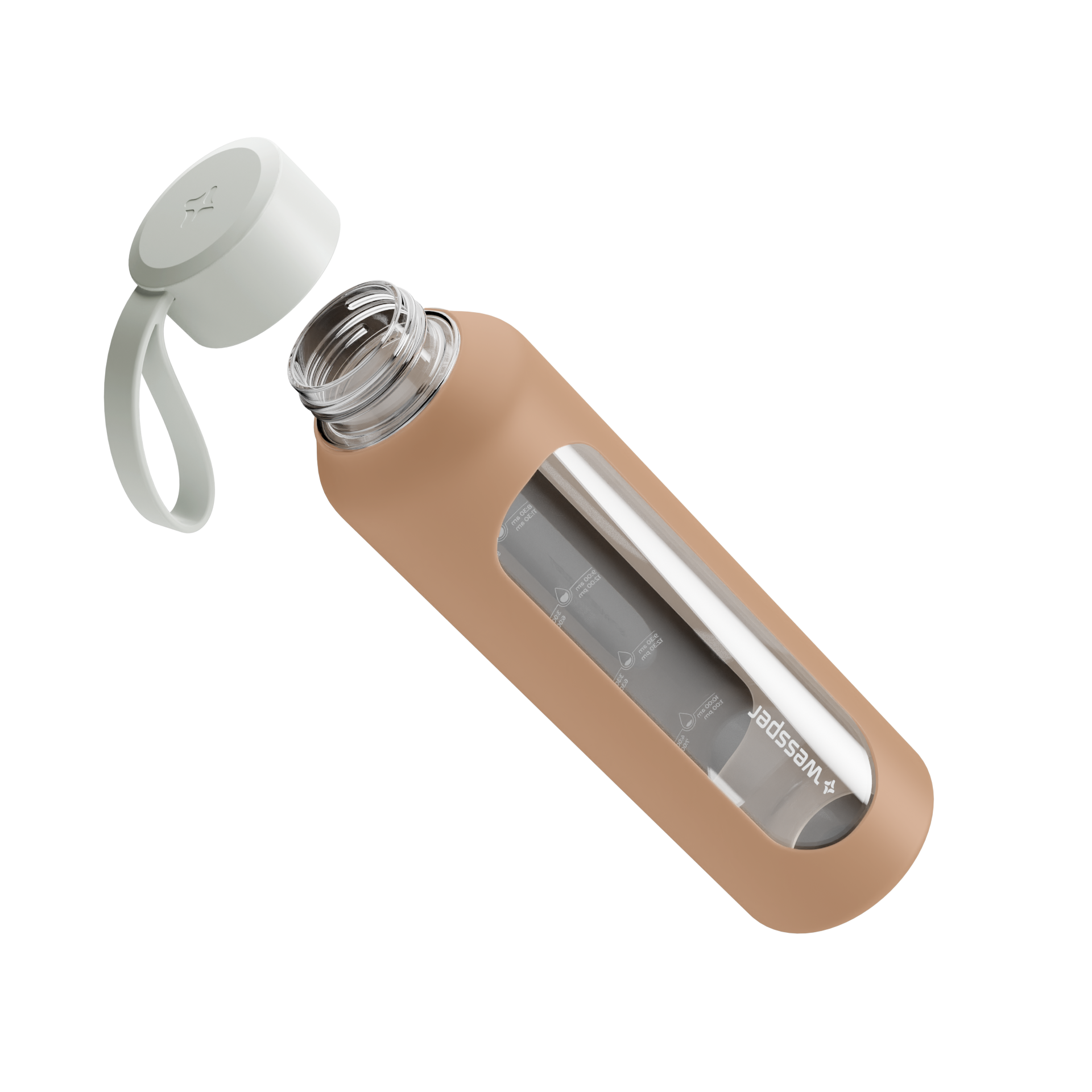 Butelka motywacyjna Wessper B1 BOROSILICATE Beige 500 ml