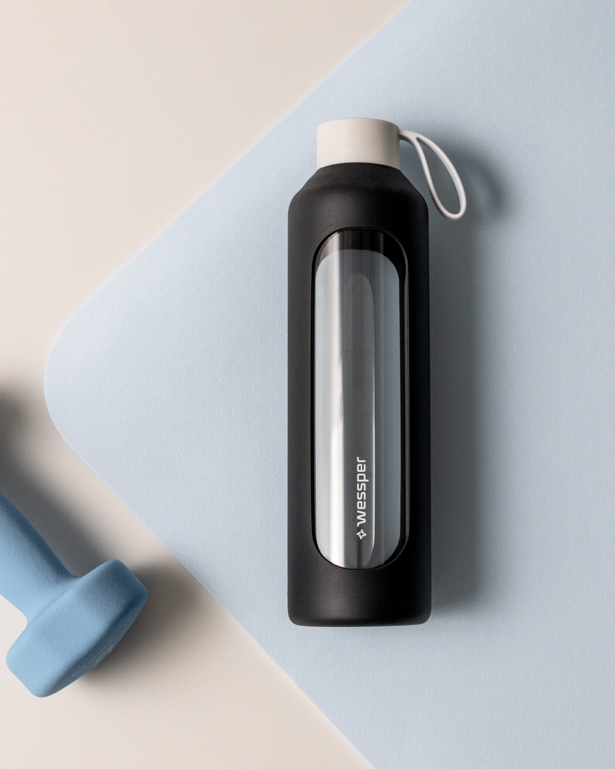 Butelka motywacyjna Wessper B1 BOROSILICATE Black 1 L