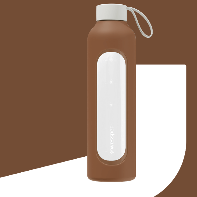 Butelka motywacyjna Wessper B1 BOROSILICATE Mokka 1 L