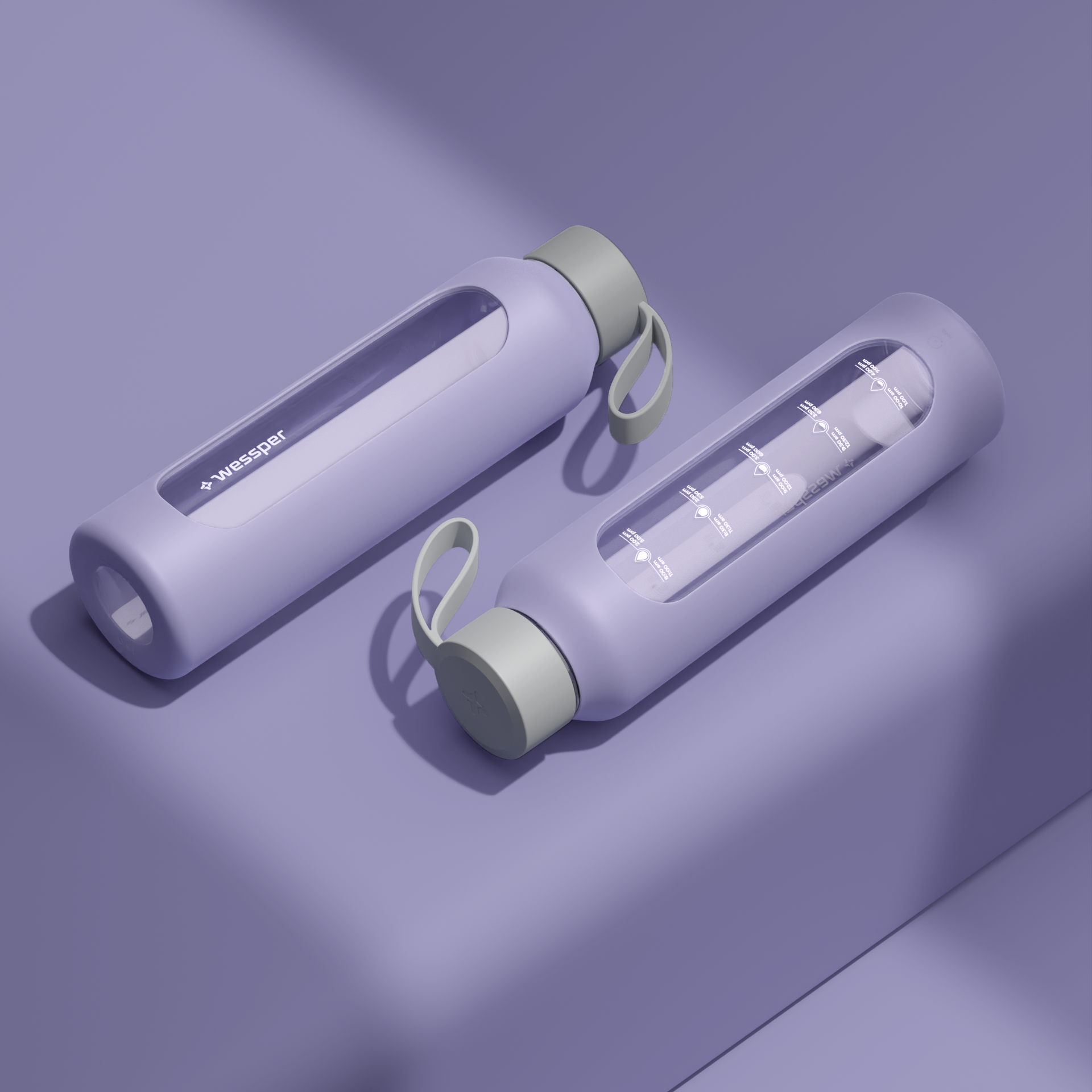 Butelka motywacyjna Wessper B1 BOROSILICATE Lavender 500 ml