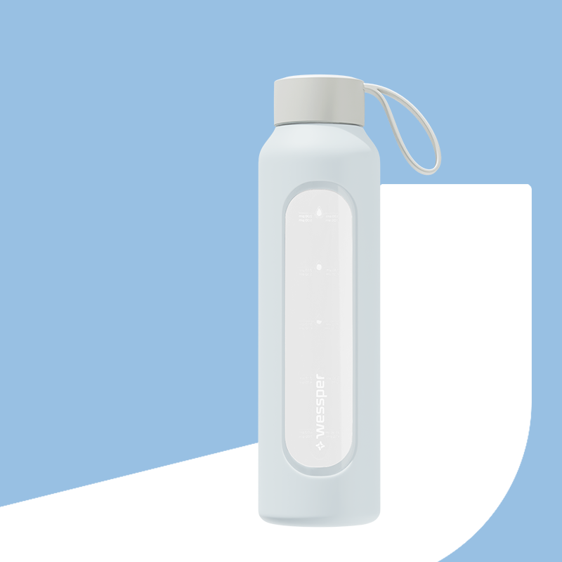 Butelka motywacyjna Wessper B1 BOROSILICATE Ice Blue 500 ml