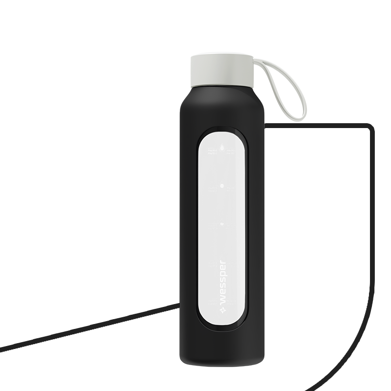 Butelka motywacyjna Wessper B1 BOROSILICATE Black 500 ml