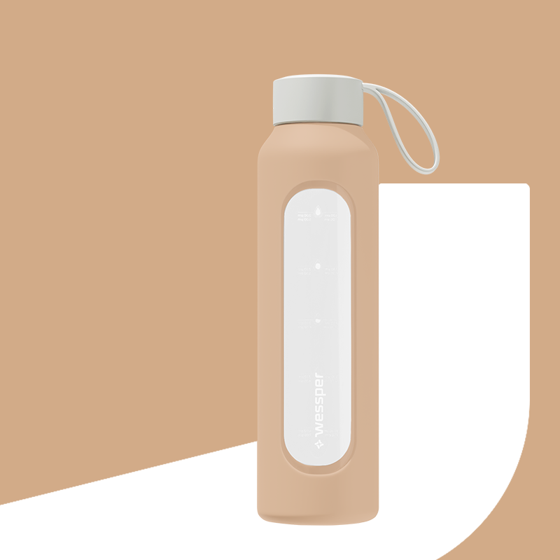 Butelka motywacyjna Wessper B1 BOROSILICATE Beige 500 ml