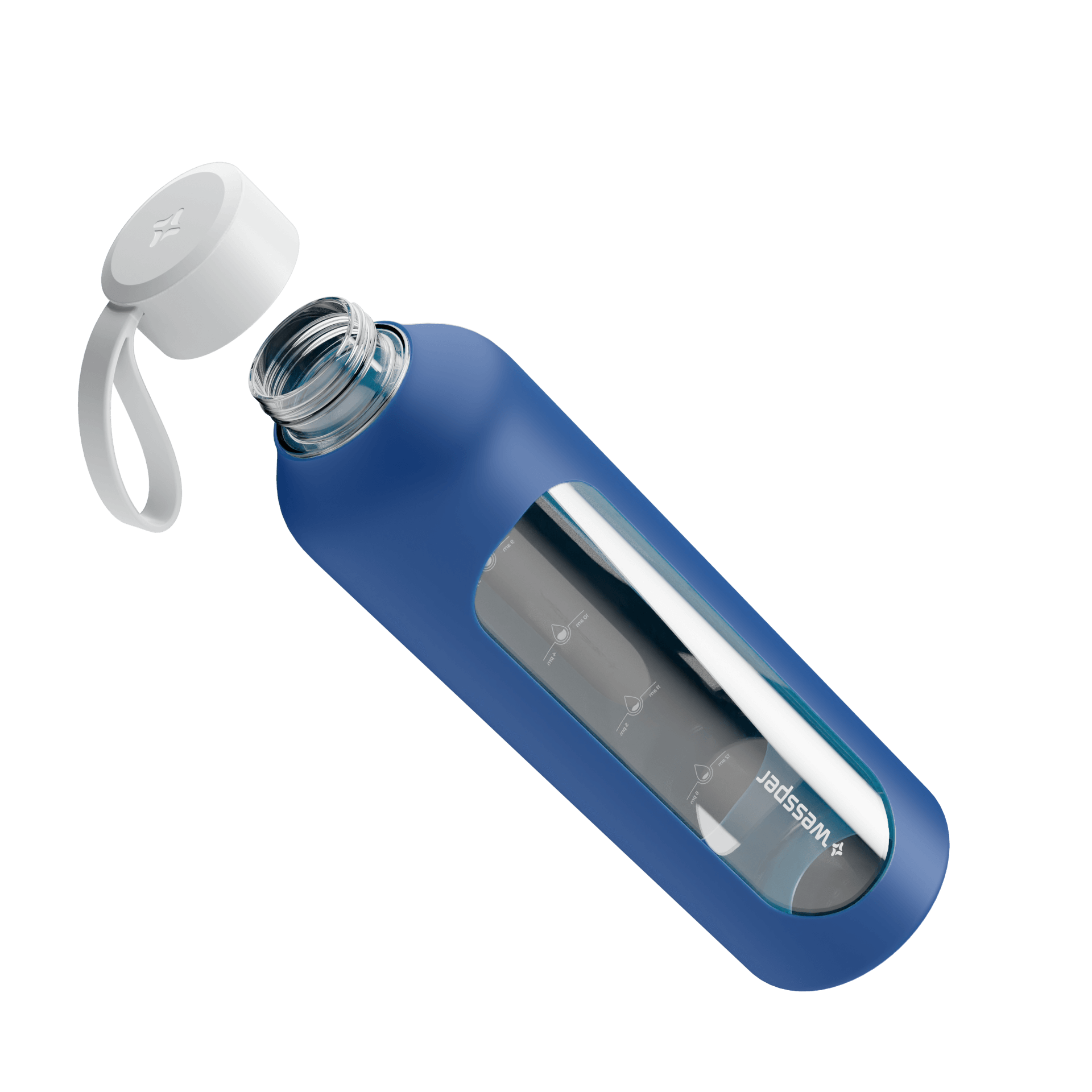 Butelka motywacyjna Wessper B1 BOROSILICATE Navy Blue 1 L