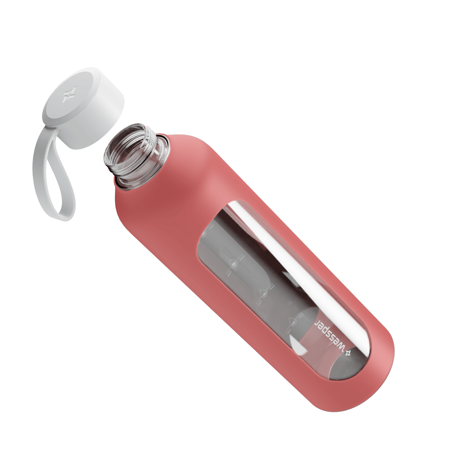 Butelka motywacyjna Wessper B1 BOROSILICATE Coral 1 L