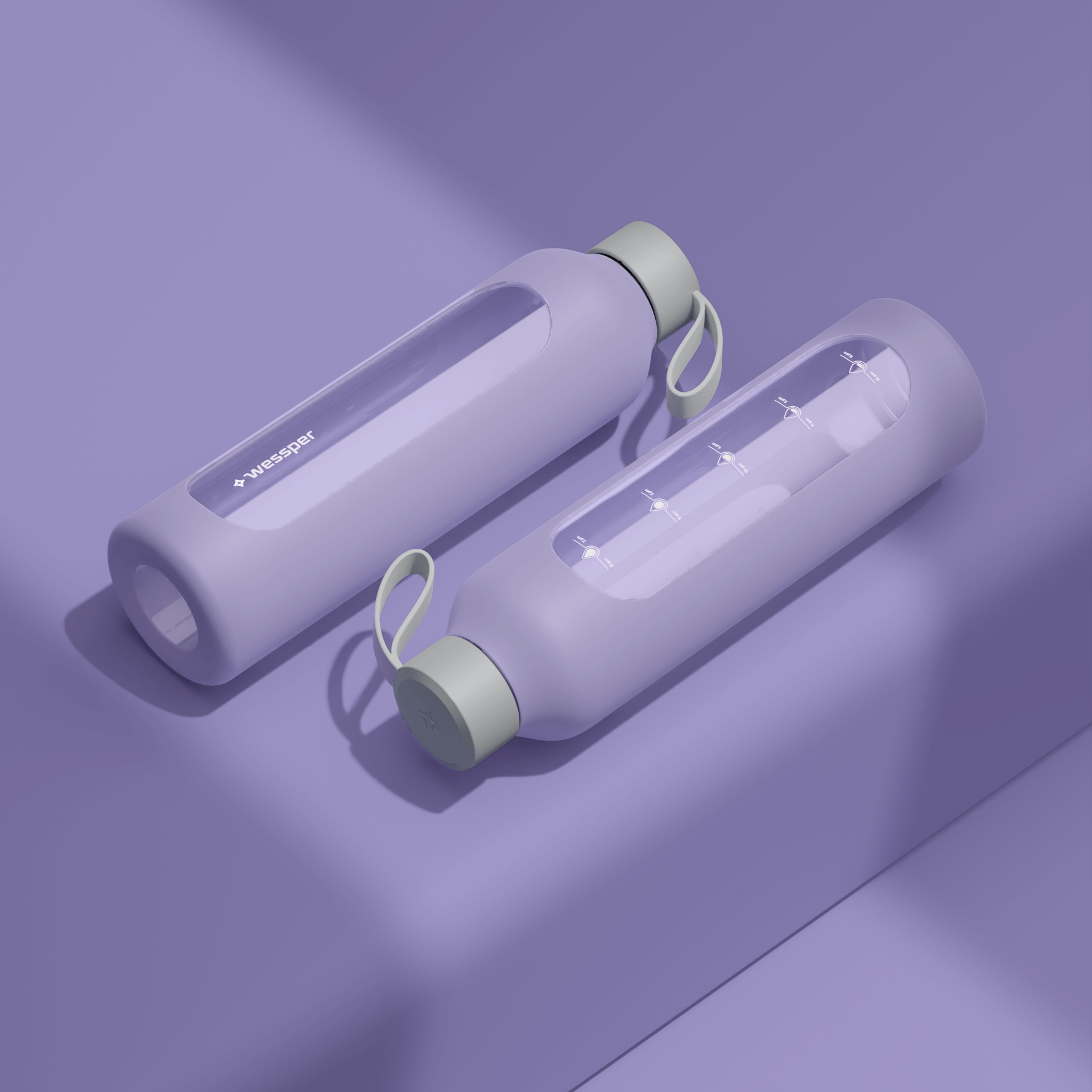 Butelka motywacyjna Wessper B1 BOROSILICATE Lavender 1 L