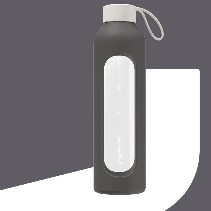 Butelka motywacyjna Wessper B1 BOROSILICATE Grey 1 L