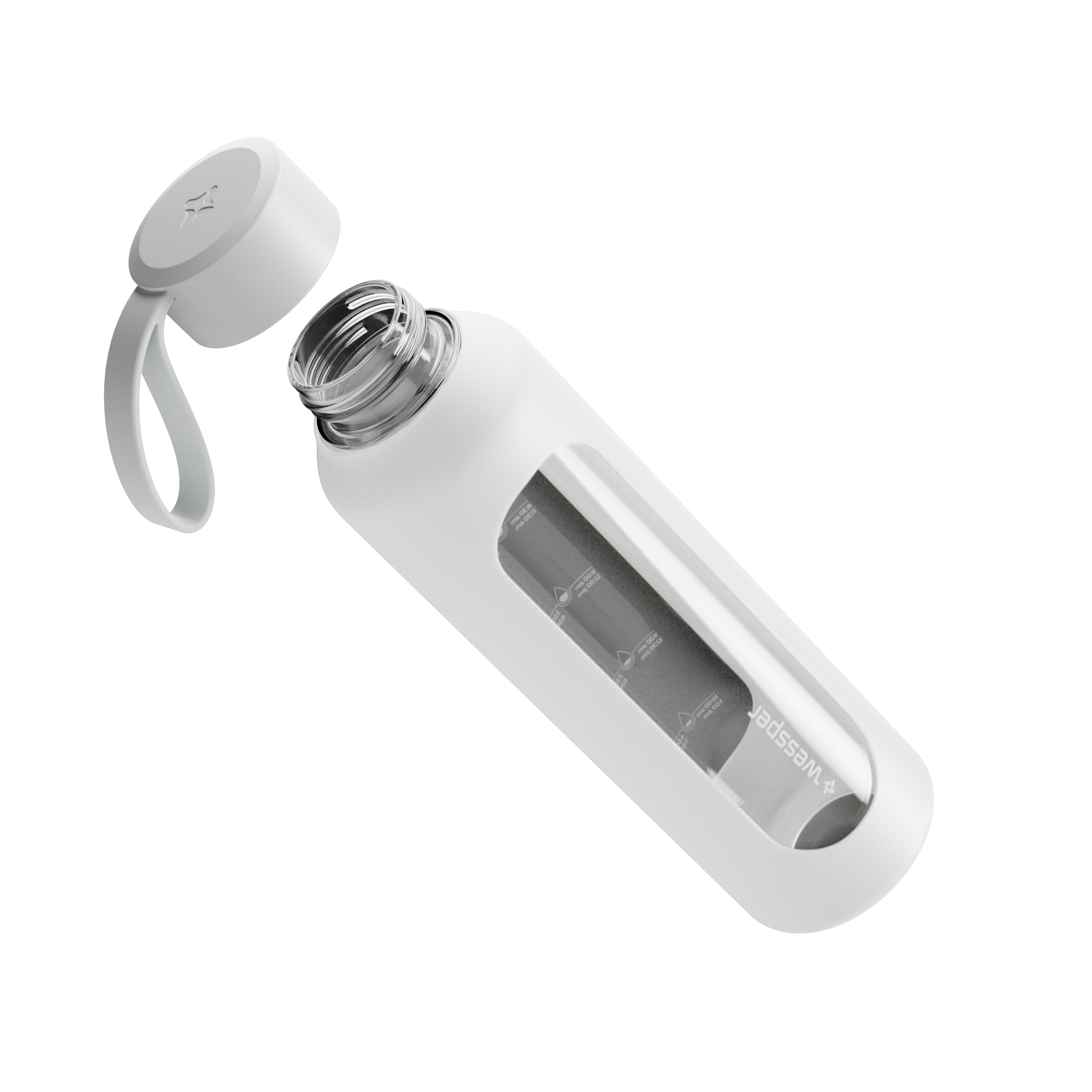 Butelka motywacyjna Wessper B1 BOROSILICATE Biała 500 ml