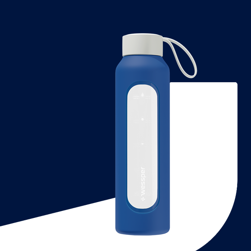Butelka motywacyjna Wessper B1 BOROSILICATE Navy Blue 500 ml